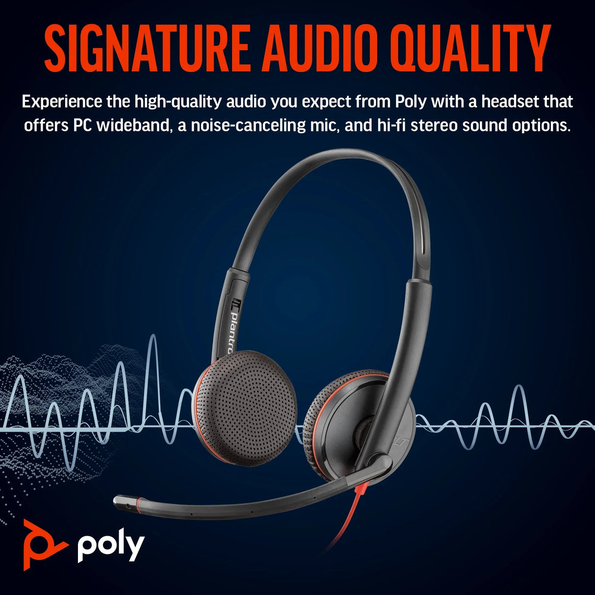POLY Blackwire 3225 – Wired (3.5mm) / Office / On-Ear Headset