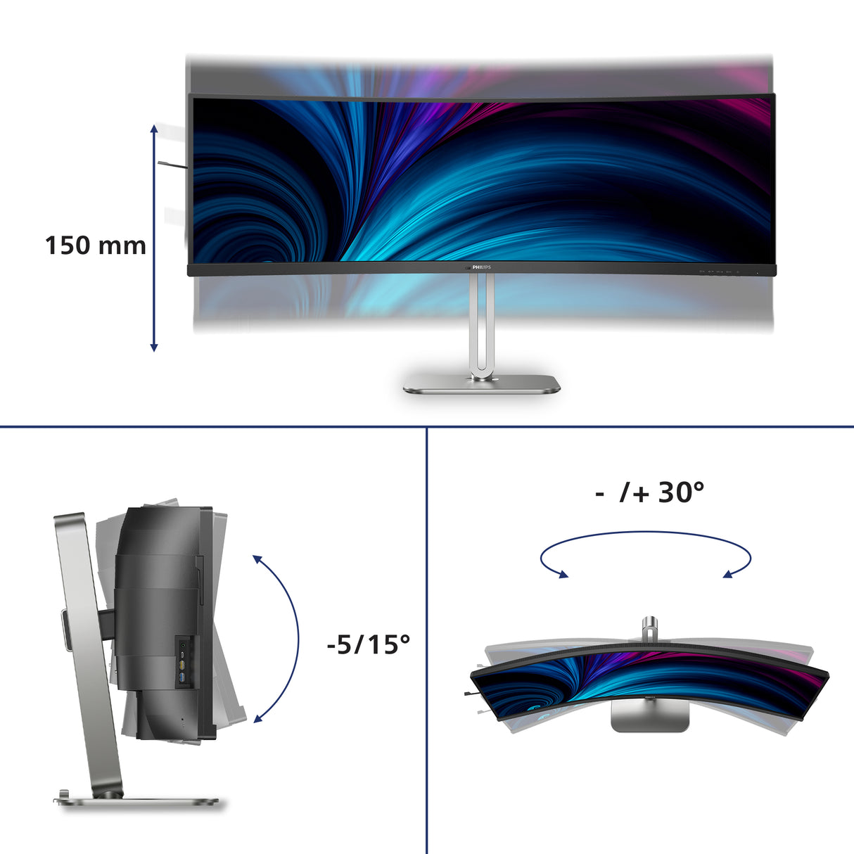 PHILIPS 49B2U5900C Monitor – 48.8" / Dual QHD / IPS / 75Hz – Business Monitor