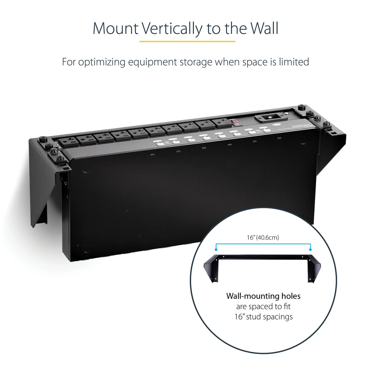 STARTECH 3U 19" Wall Mount Vertical Rack Bracket | Wall Mount Patch Panel Bracket for Data|AV|IT|Computer Equipment | 3U Rack for Cabinet or Server Room | Supports 150lb (68kg) (RK319WALLV) (RK319WALLV)
