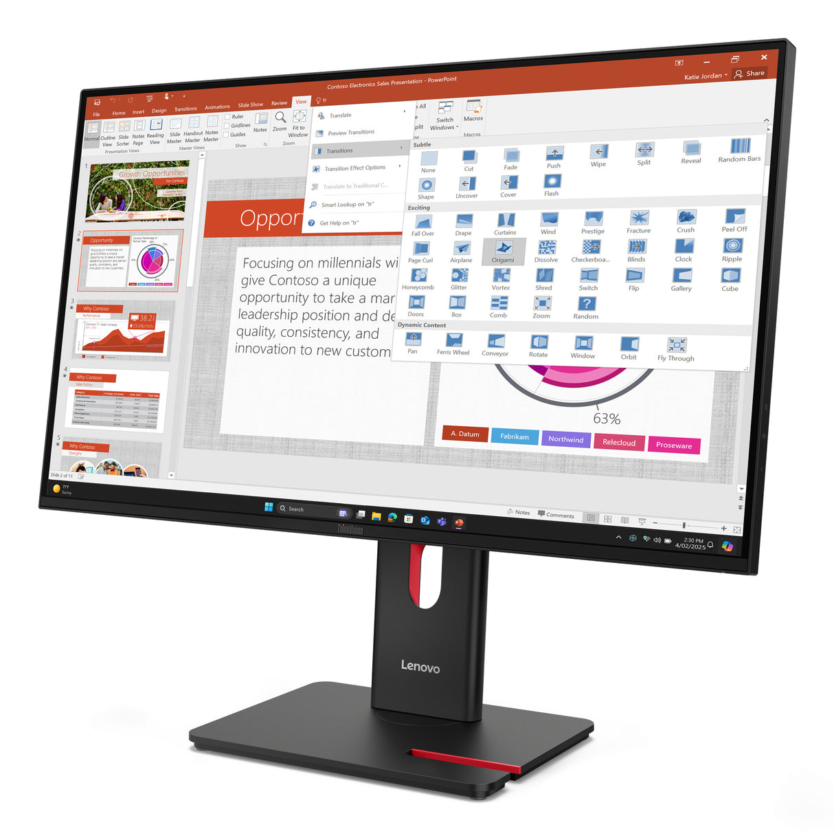 LENOVO T27-40 Monitor – 27" / Full HD / IPS / 120Hz – Business Monitor