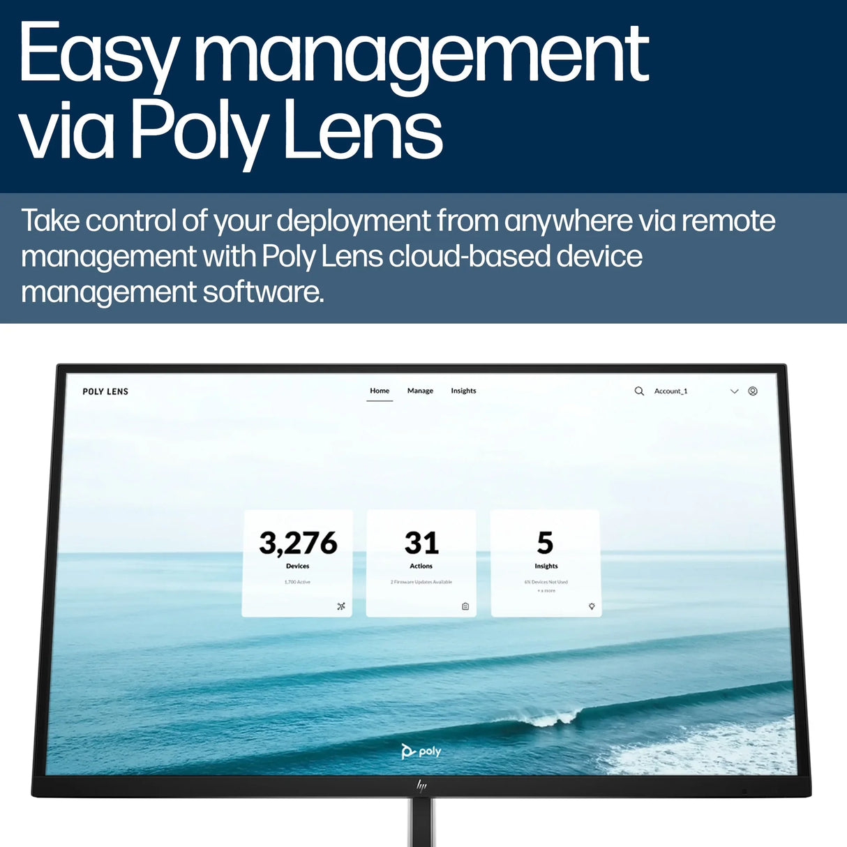 POLY Studio V52 – Full HD (1080p) / AI-powered Features – UC Video Bar