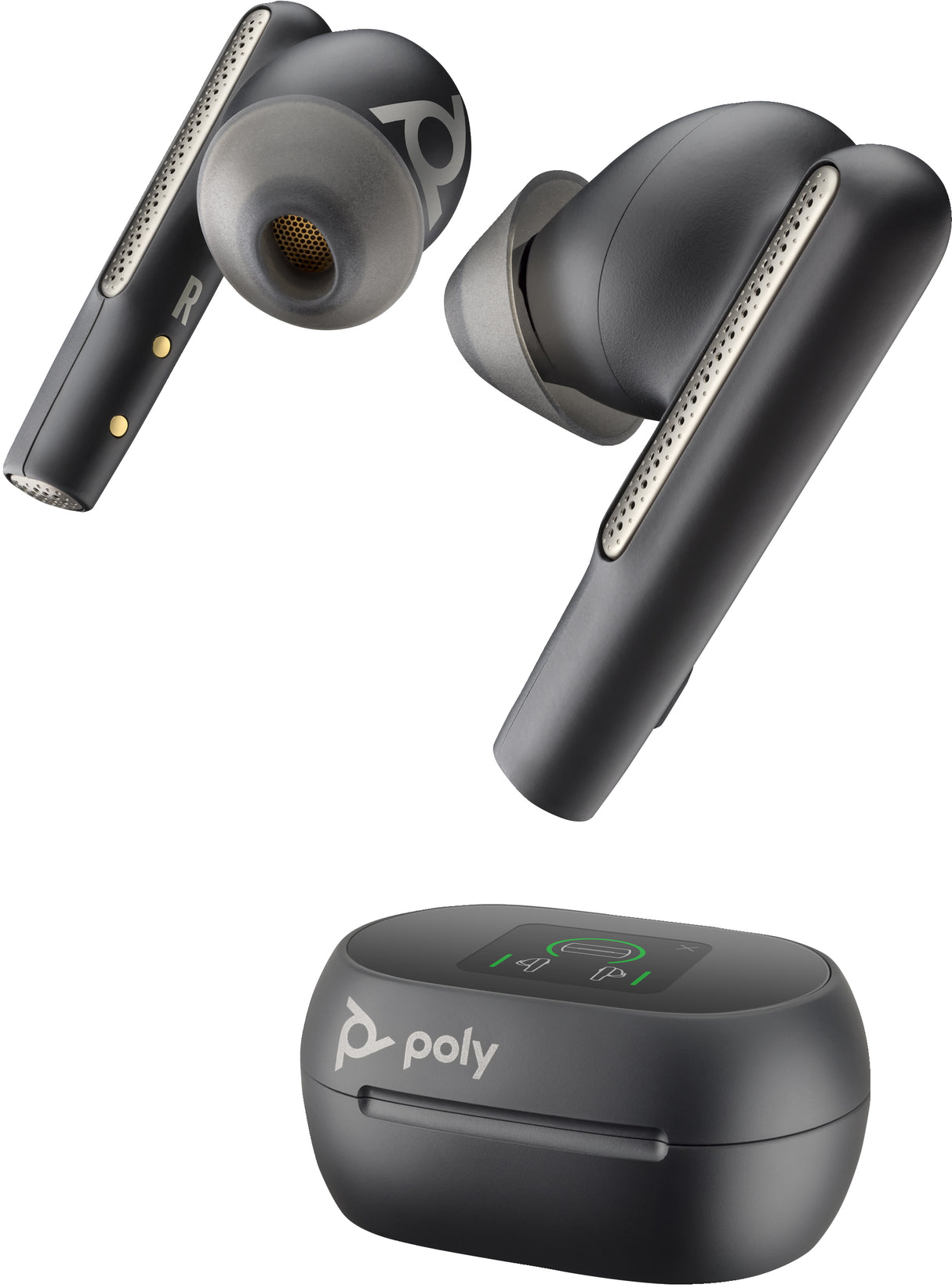 POLY Voyager Free 60 UC Carbon BT700 USB-A Touchscreen Charge Case Headset