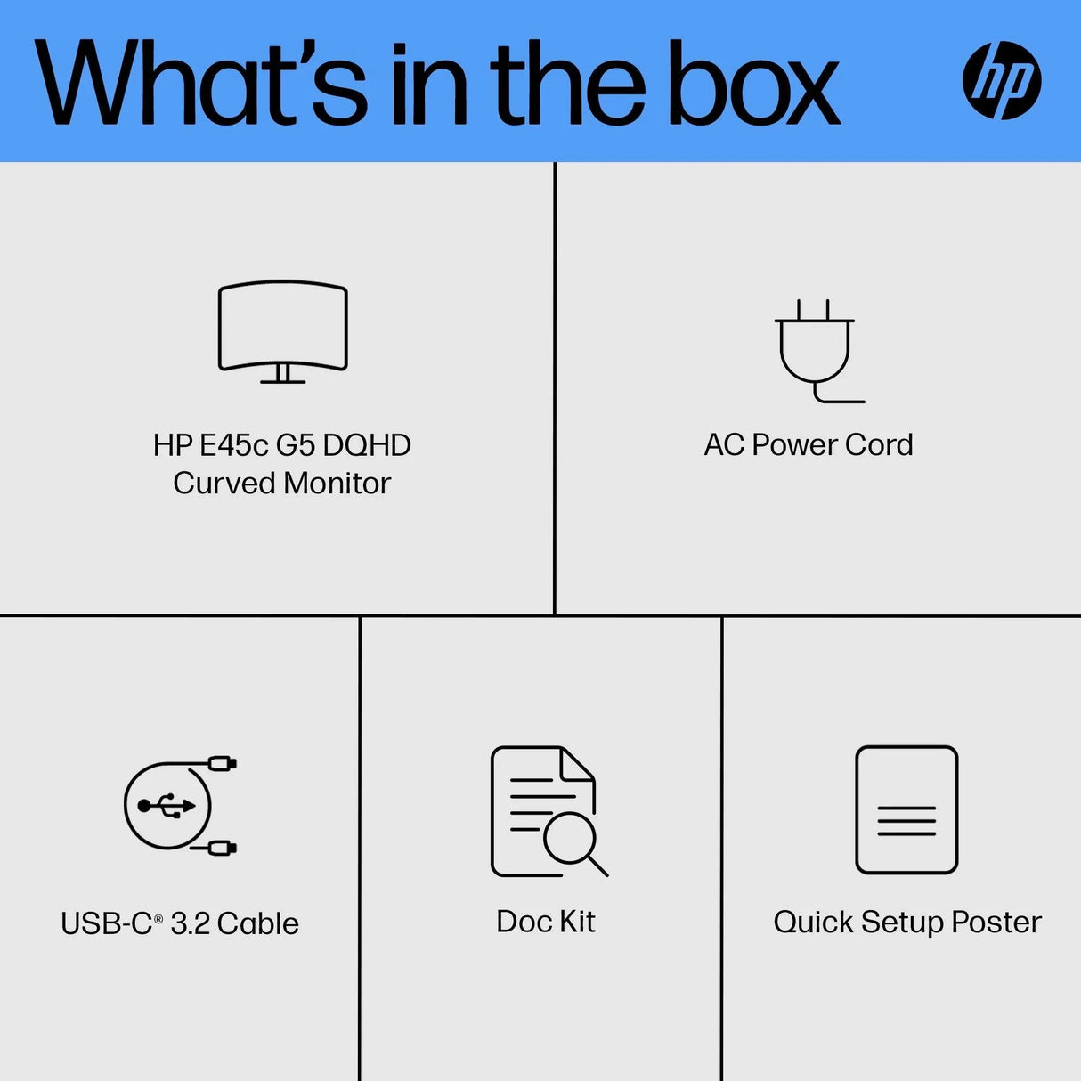 HP E45c Monitor – 44.5" / DQHD / VA / 60Hz – Business Monitor