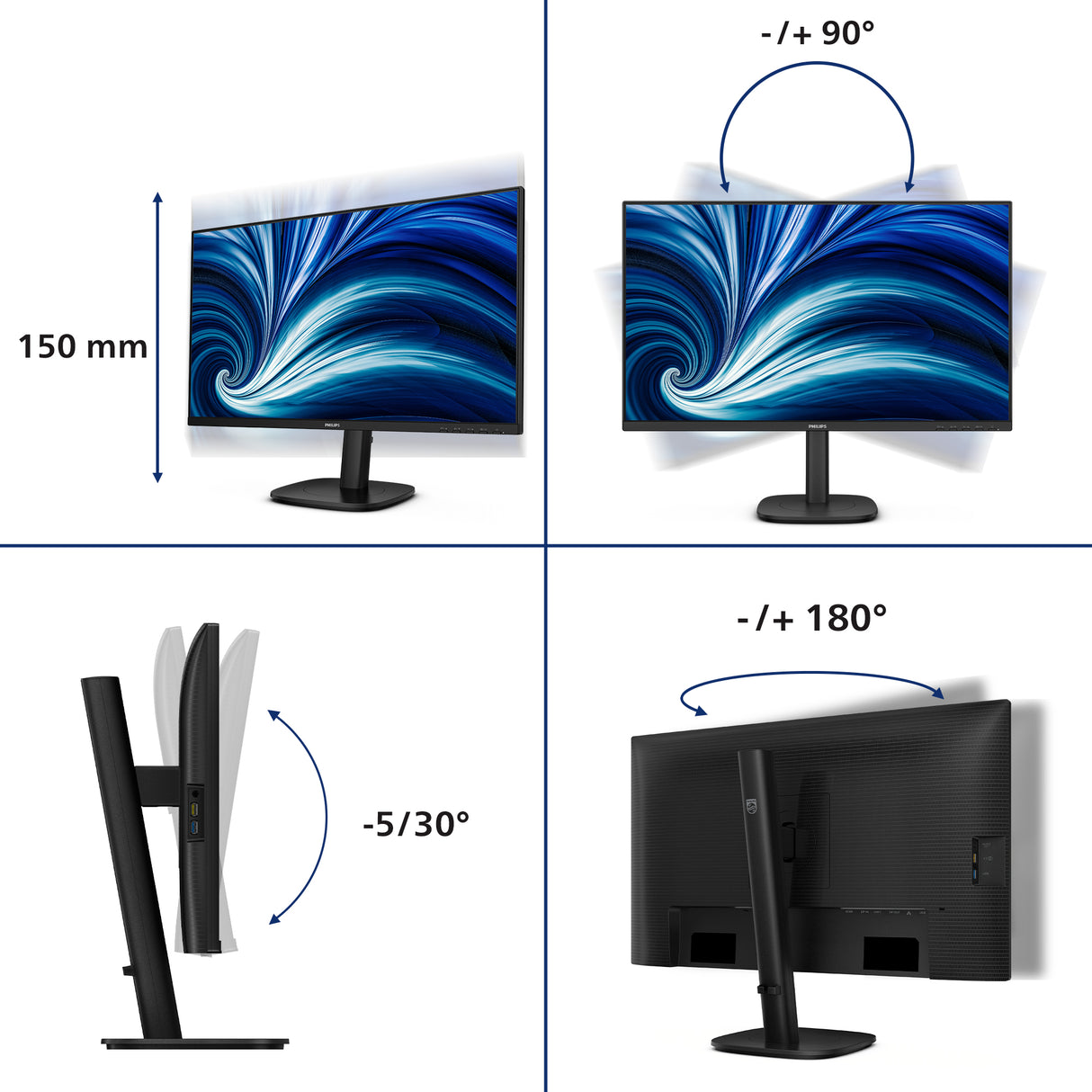 Philips 27B2U3601/75 Monitor – 27" / QHD / IPS / 120Hz – Business Monitor