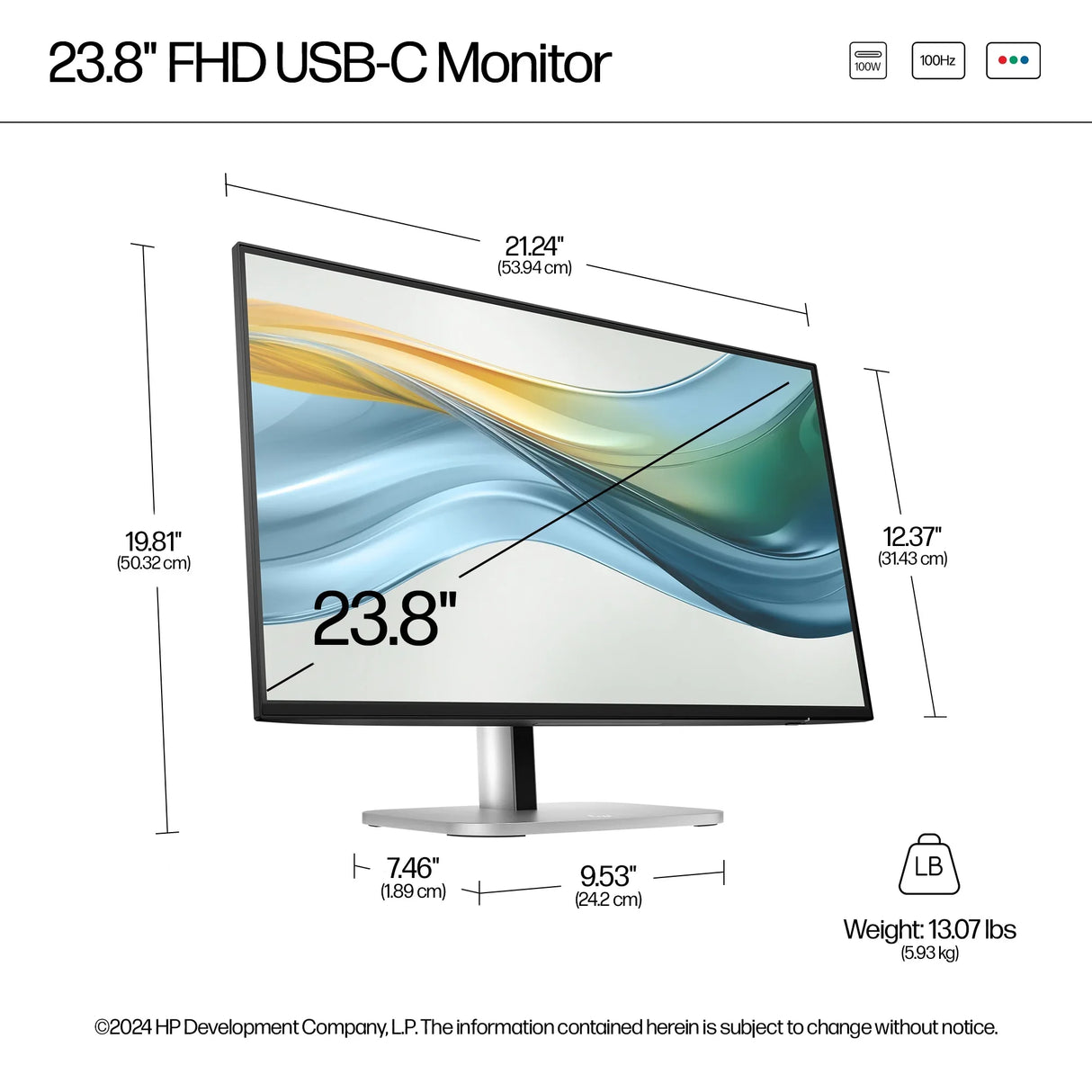 HP 524pu Monitor – 23.8" / Full HD / IPS / 60Hz – Business Monitor