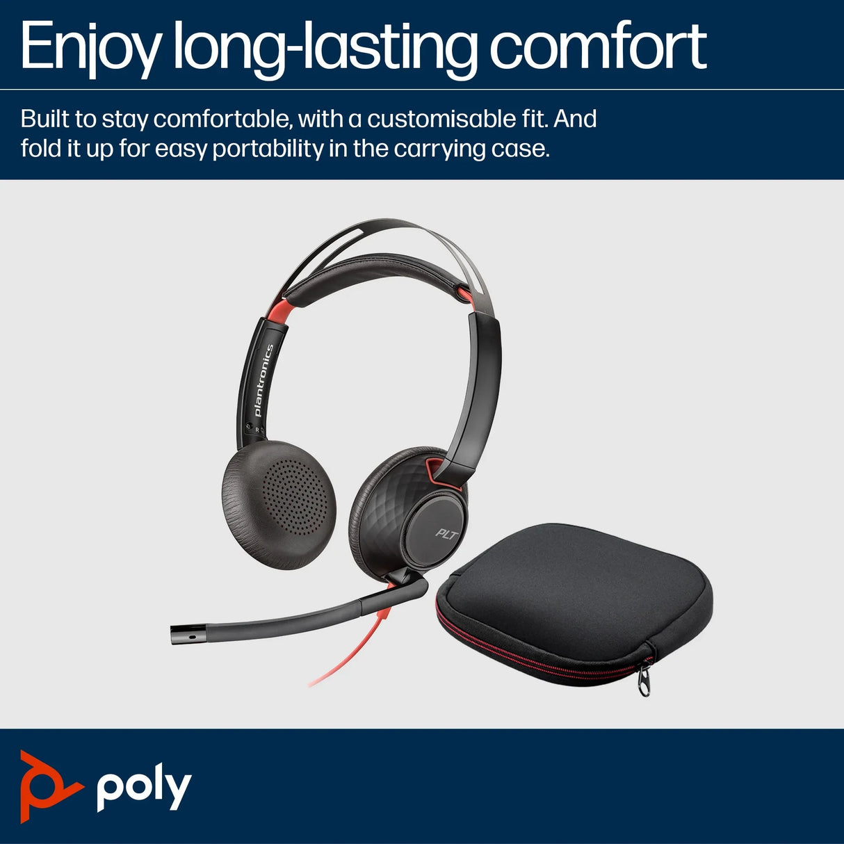 POLY Blackwire 5220 – Wired (USB-A) / Stereo / Office – On-Ear Headset