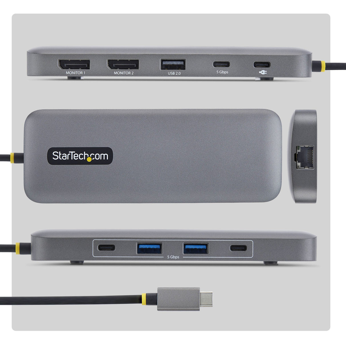 STARTECH 189B-USBC-MULTIPORT – USB-C / 100W PD / DP / 2x USB-A / Ethernet – Docking Station