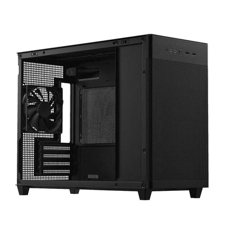 ASUS AP201 Prime Case Mesh Black Edition Micro ATX Case Mesh Panels Support 360mm Cooler supports ATX PSUs up to 180mm. graphics card up to 338mm ASUS