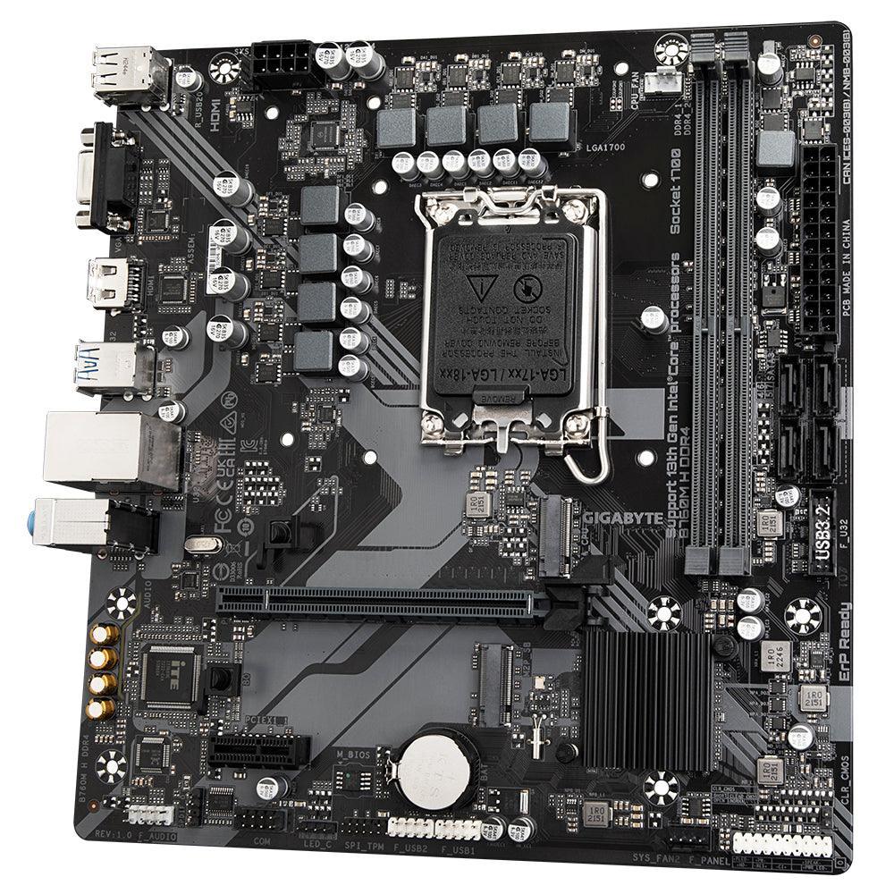 GIGABYTE B760M H DDR4 Intel LGA 1700 m-ATX Motherboard | 4x DDR4 ~128GB | 2x PCI-E x16 | 2x M.2 | 4x SATA | 3x USB 3.2 | 2x USB 2.0 | 1x Type-C (B760M H DDR4)