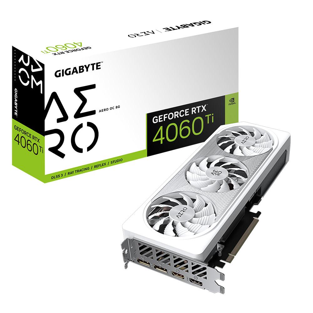 GIGABYTE NVIDIA GeForce RTX 4060 Ti | 8GB GDDR6 | 128 bit | 1800MHz | PCI Express 4.0 | 2 x HDMI (2.1a) | 2 x DP (1.4a) | CUDA | DirectX 12.0 | OpenGL 4.6 (GV-N406TAERO OC-8GD)