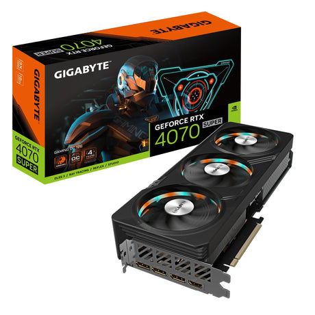 GIGABYTE NVIDIA GeForce RTX 4070 SUPER | 12GB GDDR6X | 192 bit | 21000MHz | PCI Express 4.0 | 1 x HDMI (2.1a) | 3 x DP (1.4a) | CUDA | DirectX 12 Ultimate | OpenGL 4.6 (GV-N407SGAMING OC-12GD)