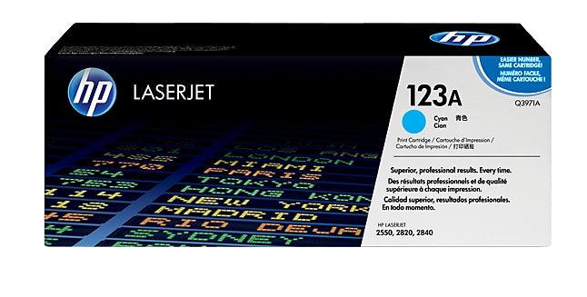 HP 123A Cyan Original LaserJet Toner Cartridge (Q3971A)