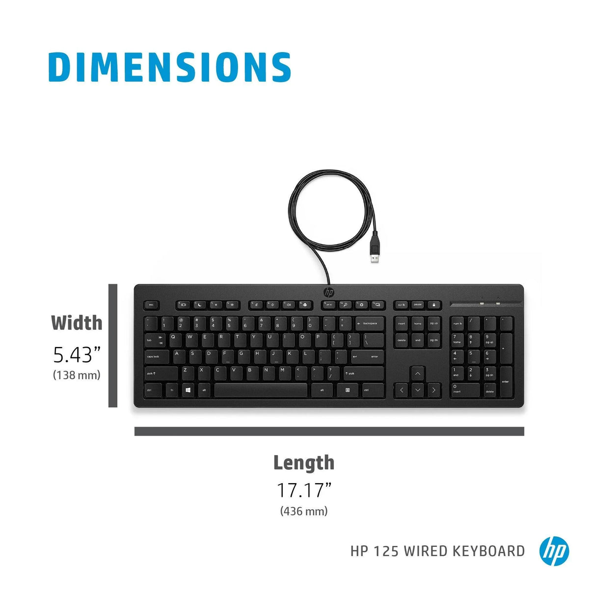 HP 125 Wired Keyboard (266C9AA)