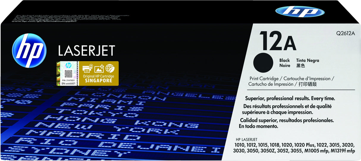HP 12A Black Original LaserJet Toner Cartridge (Q2612A)
