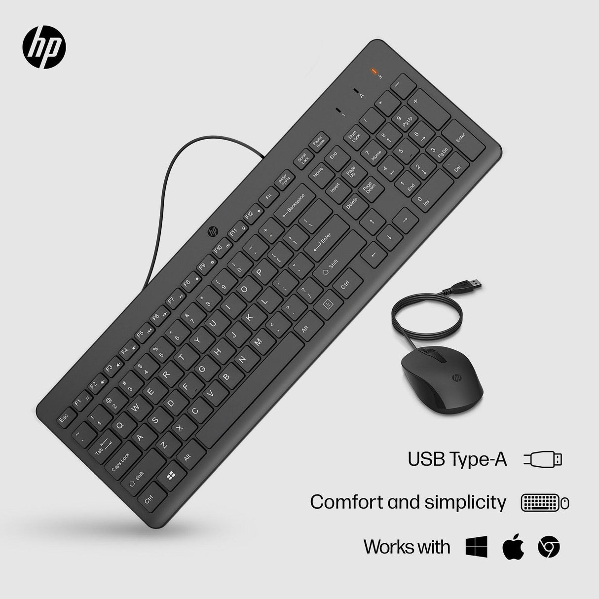HP 150 Wired Mouse and Keyboard (240J7AA)