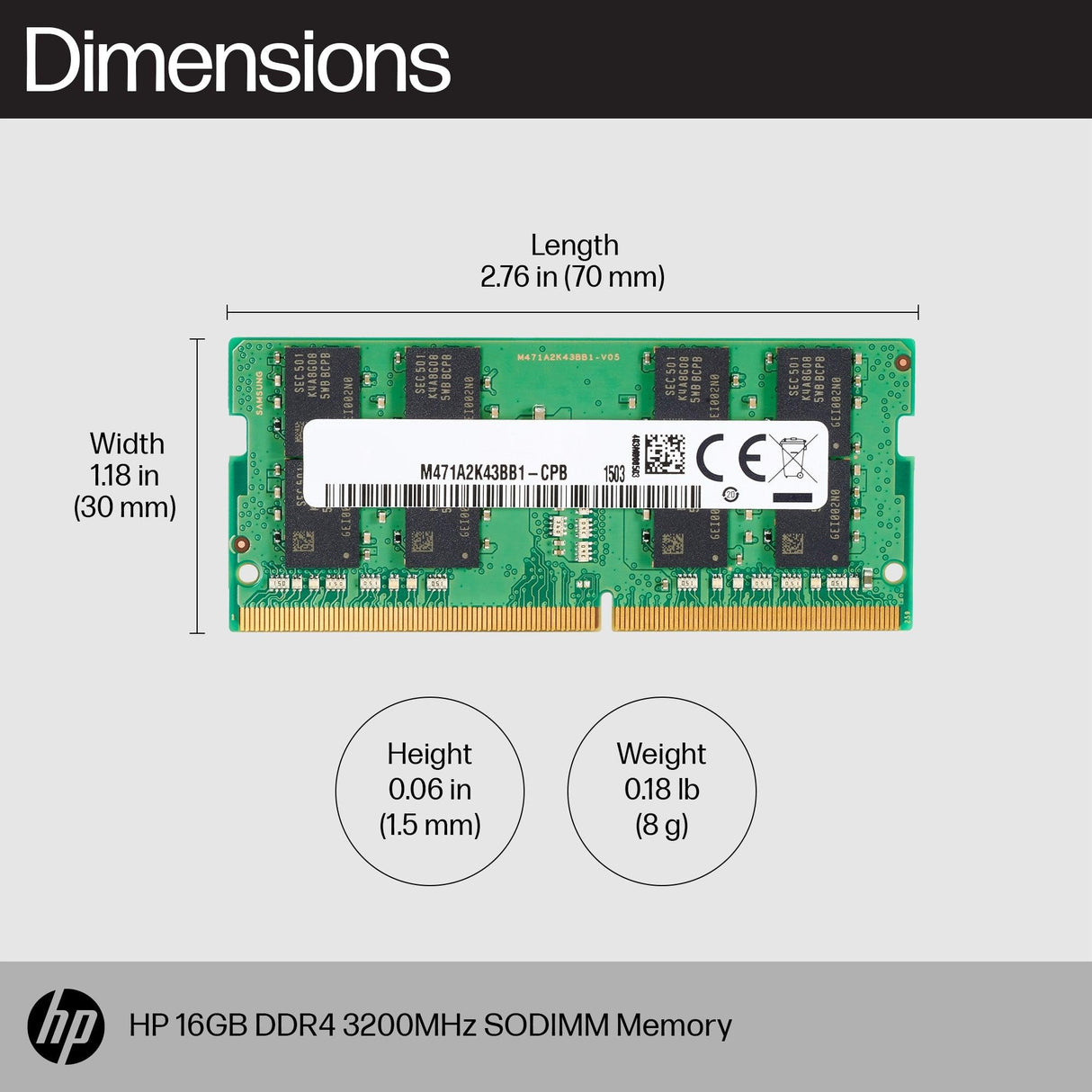 HP 16GB DDR4 3200 SODIMM Memory memory module (8C4X9AA)