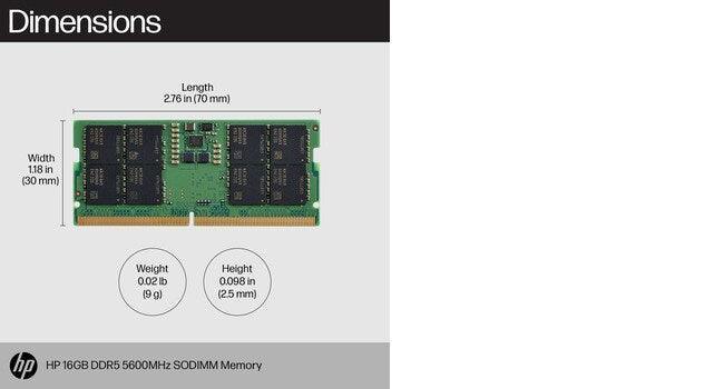 HP 16GB DDR5 5600MHz SODIMM Memory memory module (83P91AA)