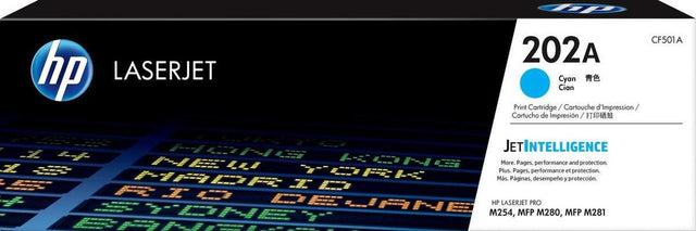 HP 202A CYAN LASERJET TONER 1.3K FOR M254DW M254NW M280NW M281FDN M281FDW
