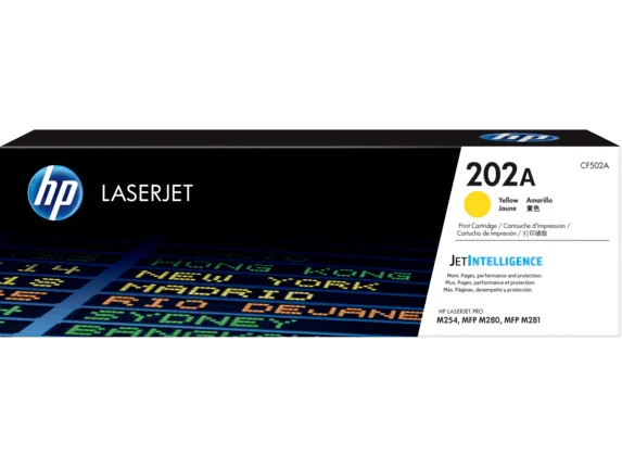 HP 202A YELLOW LASERJET TONER 1.3K FOR M254DW M254NW M280NW M281FDN M281FDW