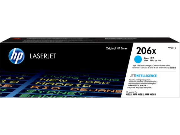 HP 206X High Yield Cyan Original LaserJet Toner Cartridge (W2111X)