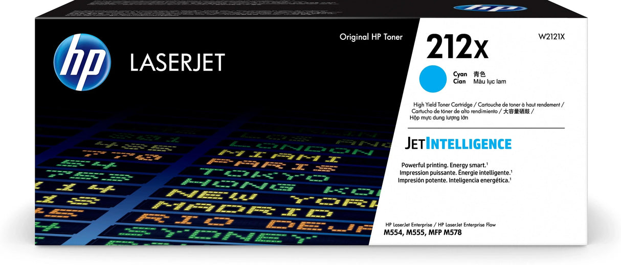 HP 212X High Yield Cyan Original LaserJet Toner Cartridge (W2121X)