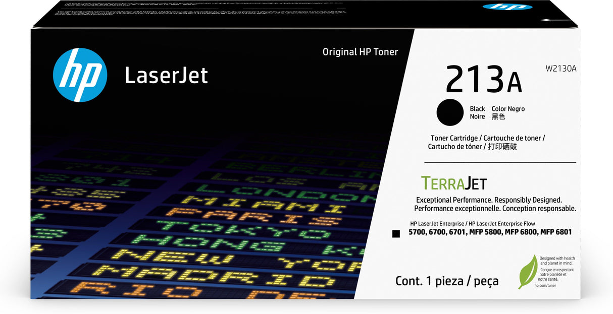 HP 213A Black Original LaserJet Toner Cartridge (W2130A)