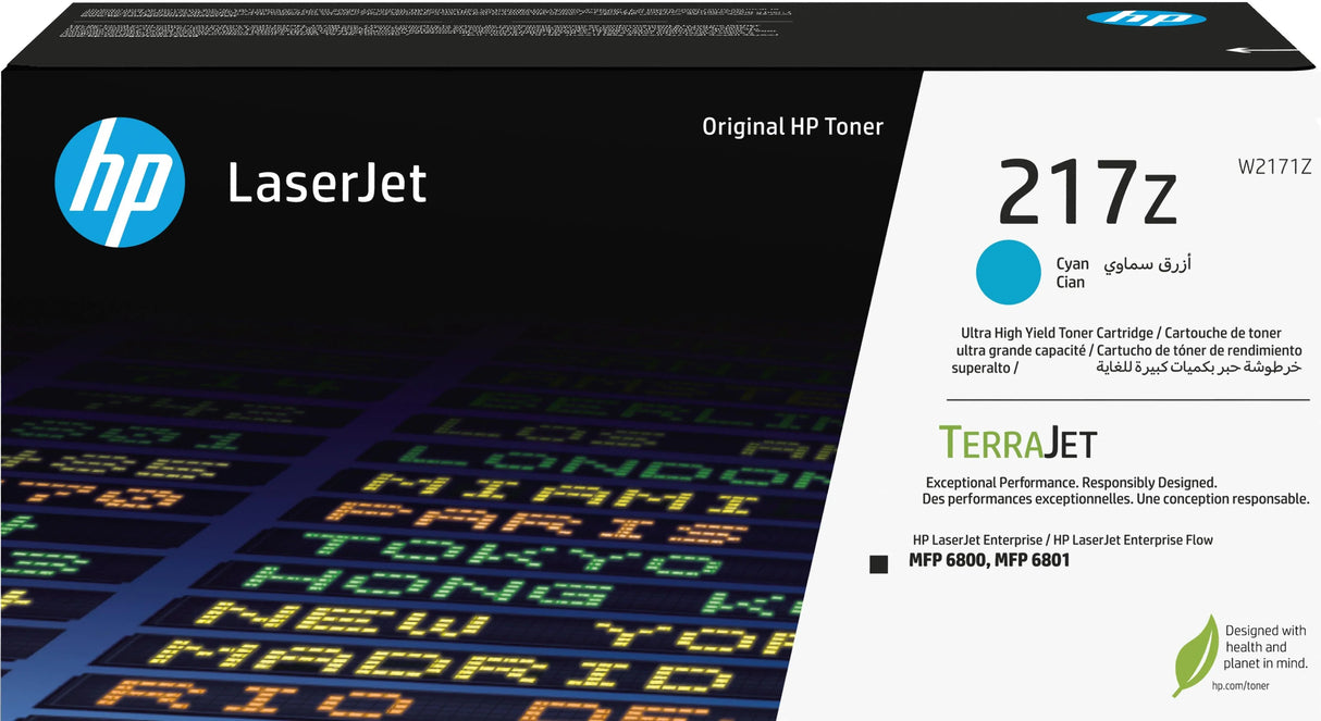 HP 217Z Ultra High Yield Cyan Original LaserJet Toner Cartridge (W2171Z)