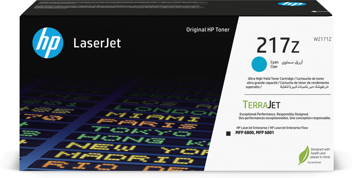 HP 217Z Ultra High Yield Cyan Original LaserJet Toner Cartridge (W2171Z)