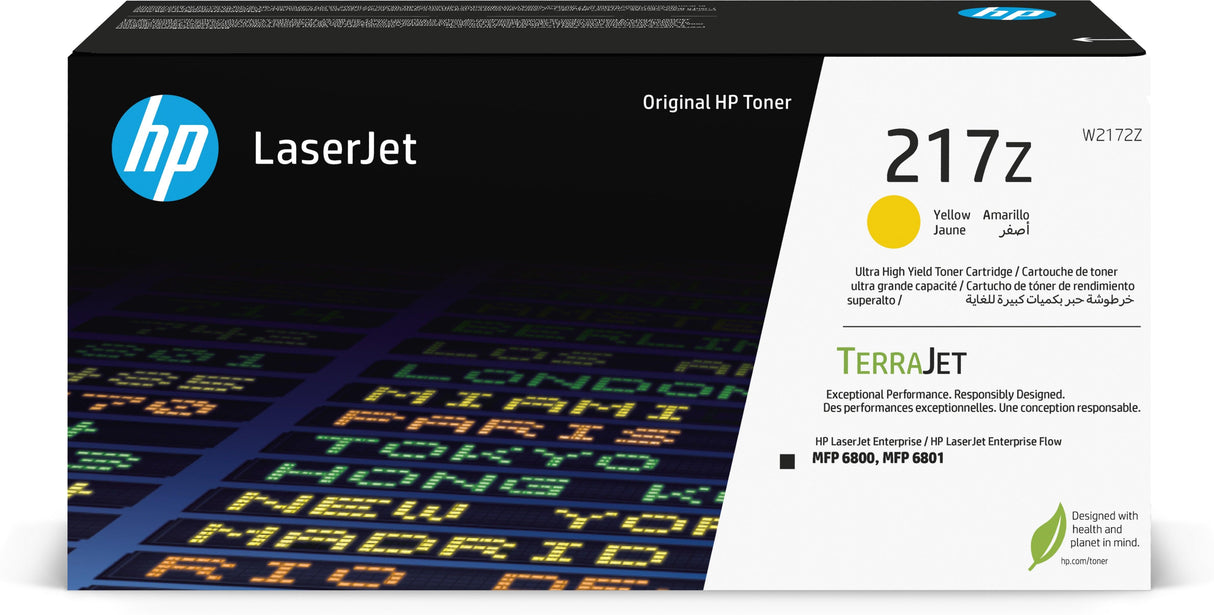 HP 217Z Ultra High Yield Yellow Original LaserJet Toner Cartridge (W2172Z)