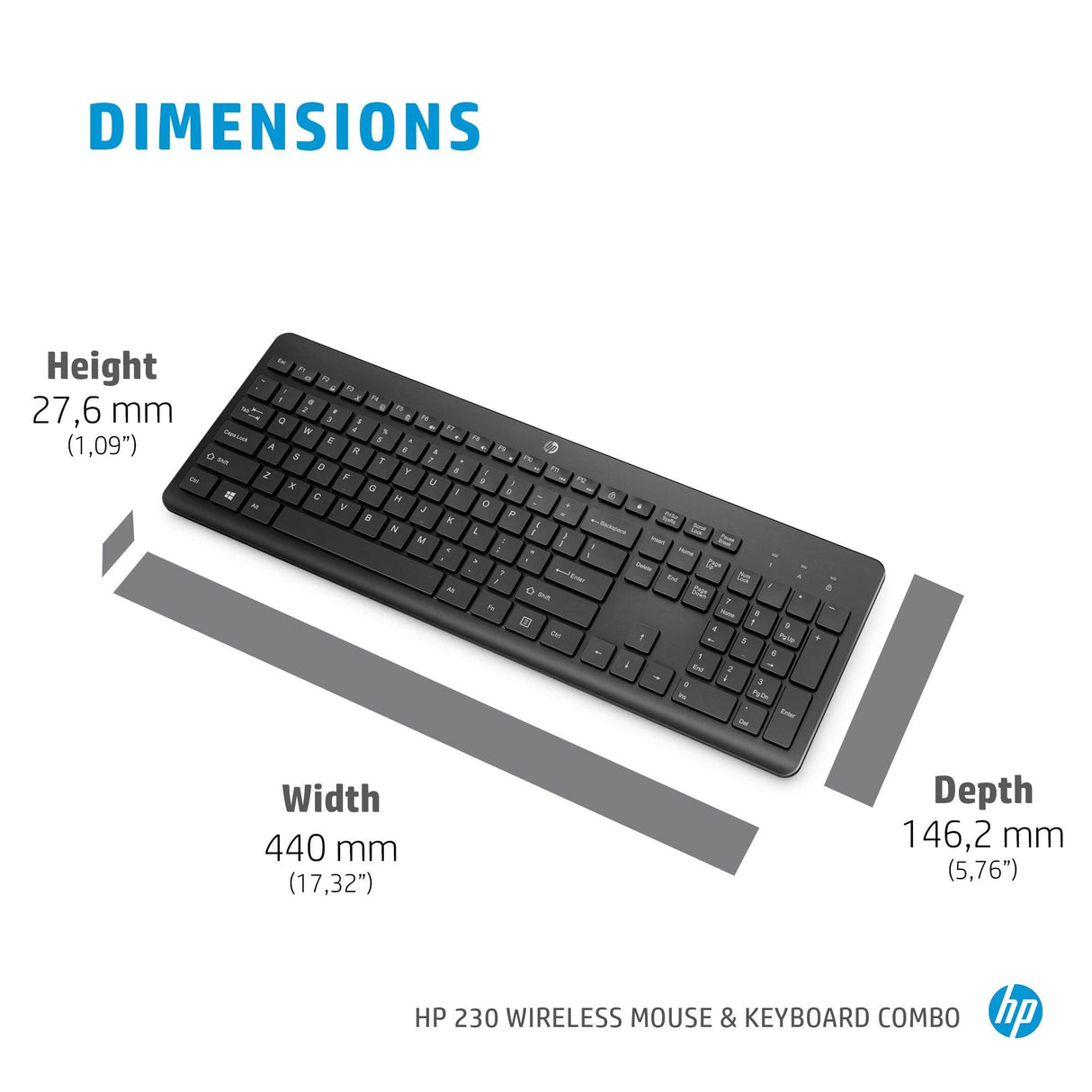 HP 230 Wireless Mouse and Keyboard Combo (18H24AA)