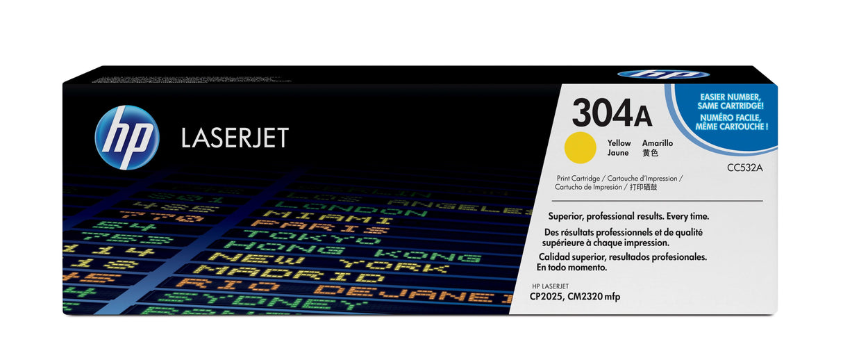 HP 304A Yellow Original LaserJet Toner Cartridge (CC532A)