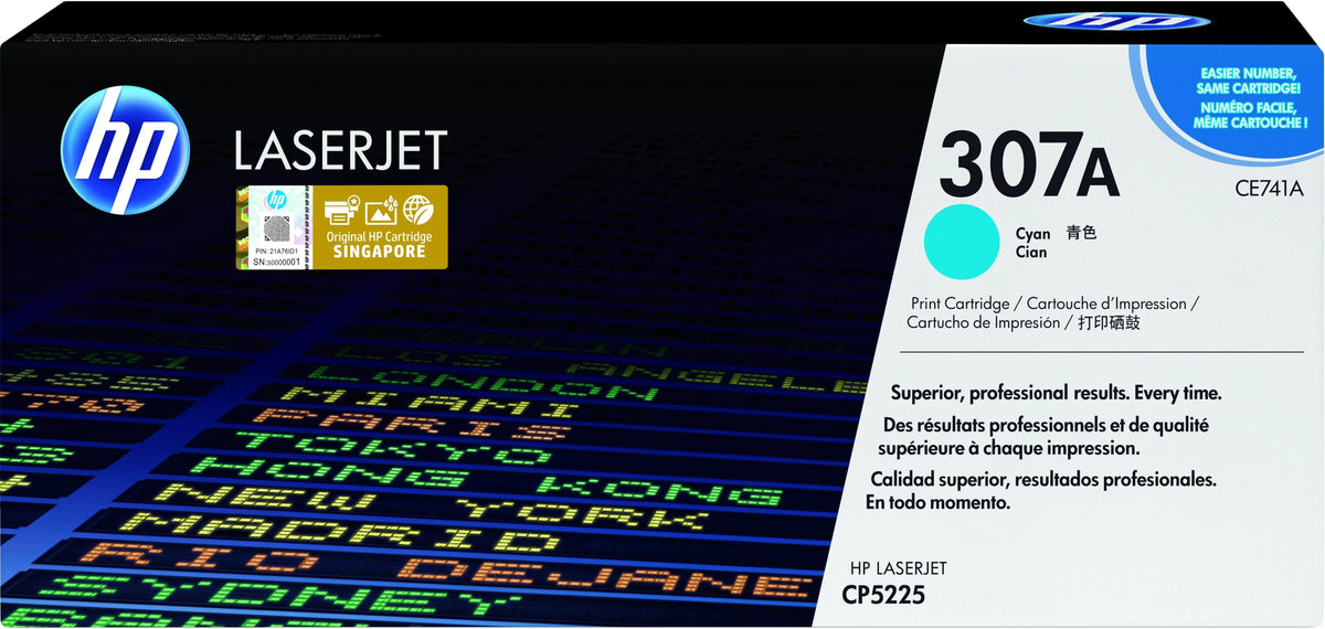 HP 307A Cyan Original LaserJet Toner Cartridge (CE741A)