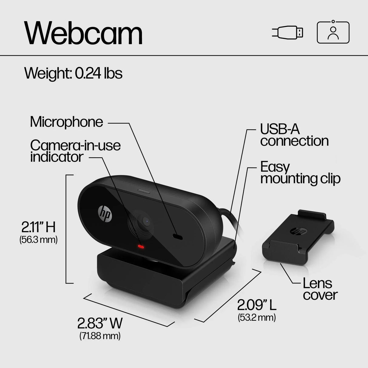 HP 320 – 1080p / 30fps / USB-A – Business Webcam