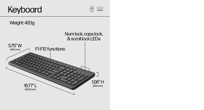HP 330 Wireless Mouse and Keyboard Combination (2V9E6AA)