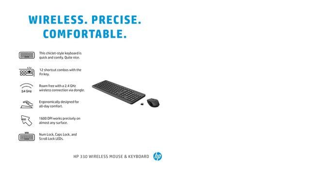 HP 330 Wireless Mouse and Keyboard Combination (2V9E6AA)
