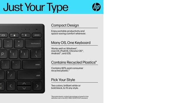 HP 350 Compact Multi-Device Bluetooth Keyboard (692S8AA)