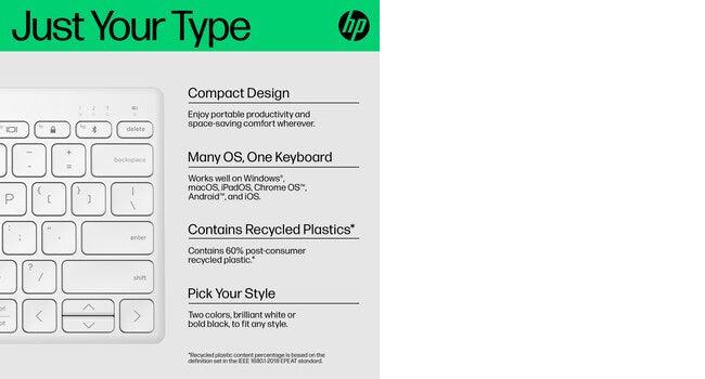 HP 350 Compact Multi-Device Bluetooth Keyboard (692T0AA)