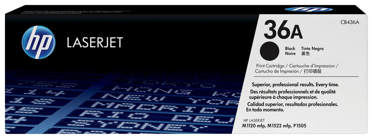 HP 36A Black Original LaserJet Toner Cartridge (CB436A)