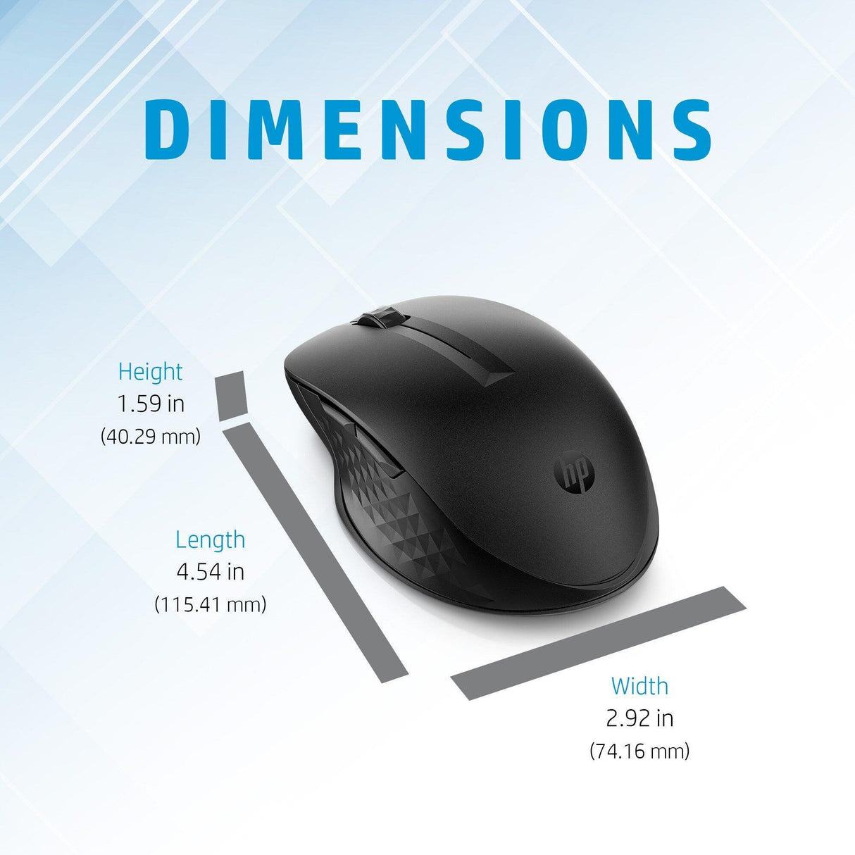 HP 435 – Wireless (Bluetooth + 2.4GHz) / 1200 DPI / Ergonomic – Office Wireless Mouse