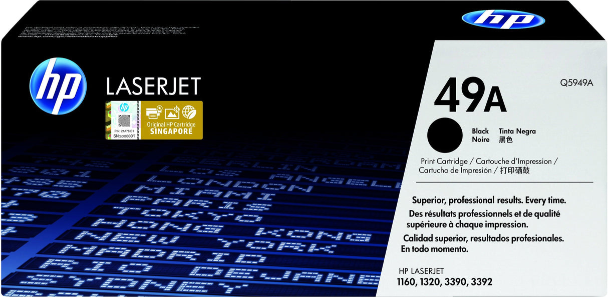 HP 49A Black Original LaserJet Toner Cartridge (Q5949A)