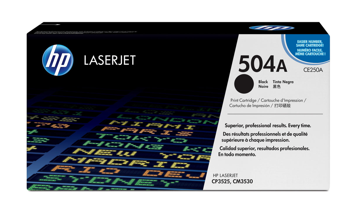 HP 504A Black Original LaserJet Toner Cartridge (CE250A)