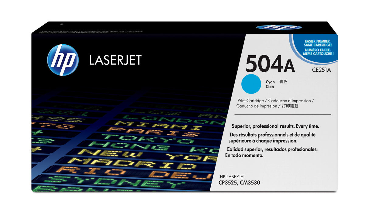 HP 504A Cyan Original LaserJet Toner Cartridge (CE251A)
