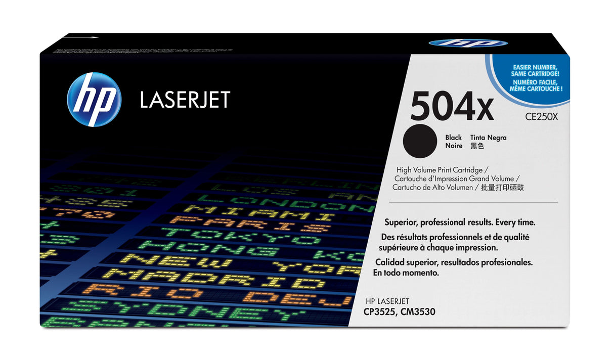 HP 504X High Yield Black Original LaserJet Toner Cartridge (CE250X)