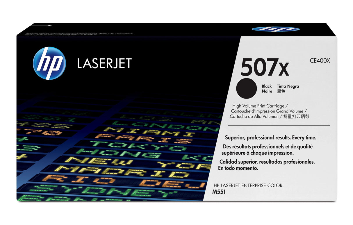 HP 507X High Yield Black Original LaserJet Toner Cartridge (CE400X)