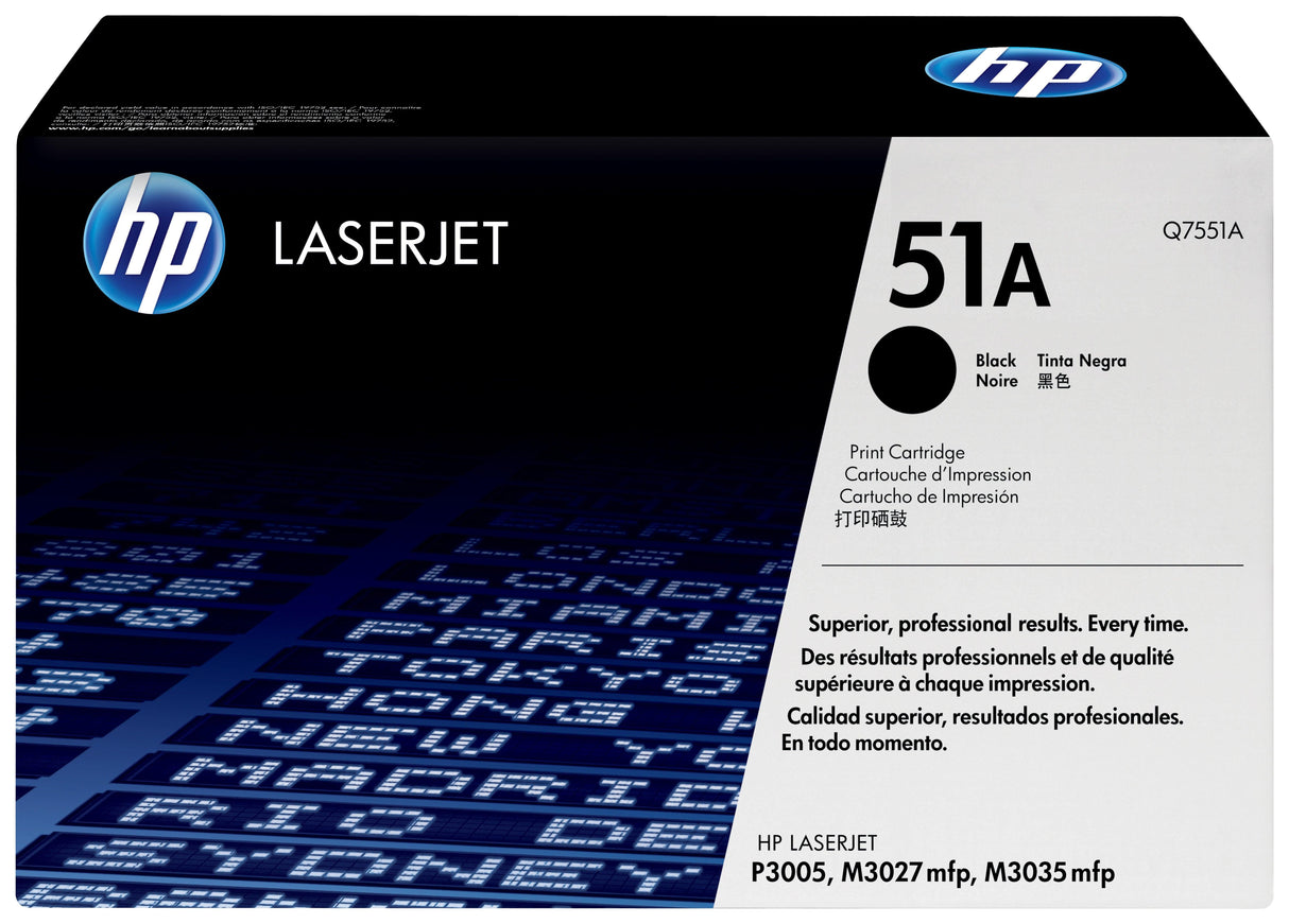 HP 51A Black Original LaserJet Toner Cartridge (Q7551A)