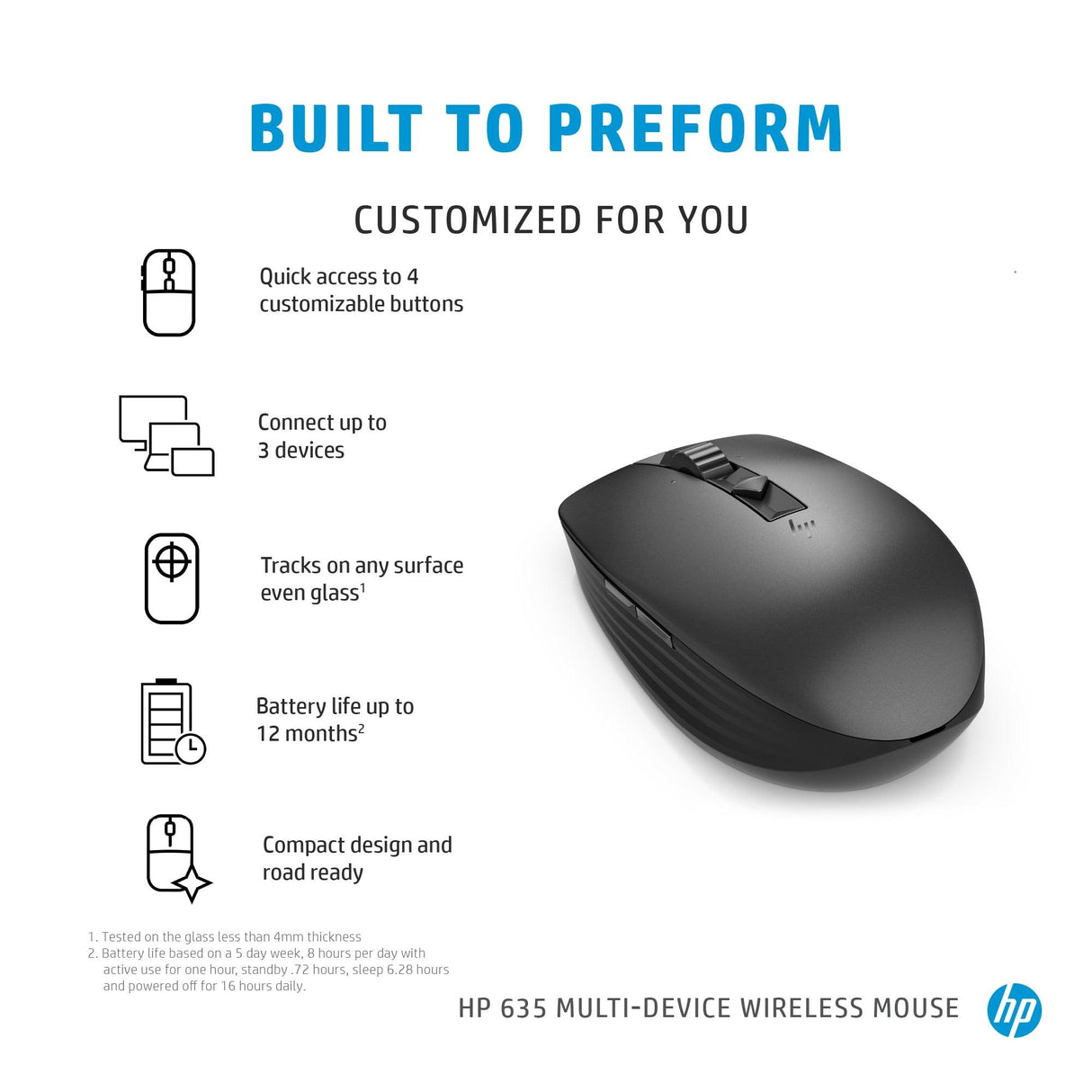 HP 635 Multi-Device Wireless Mouse (1D0K2AA)