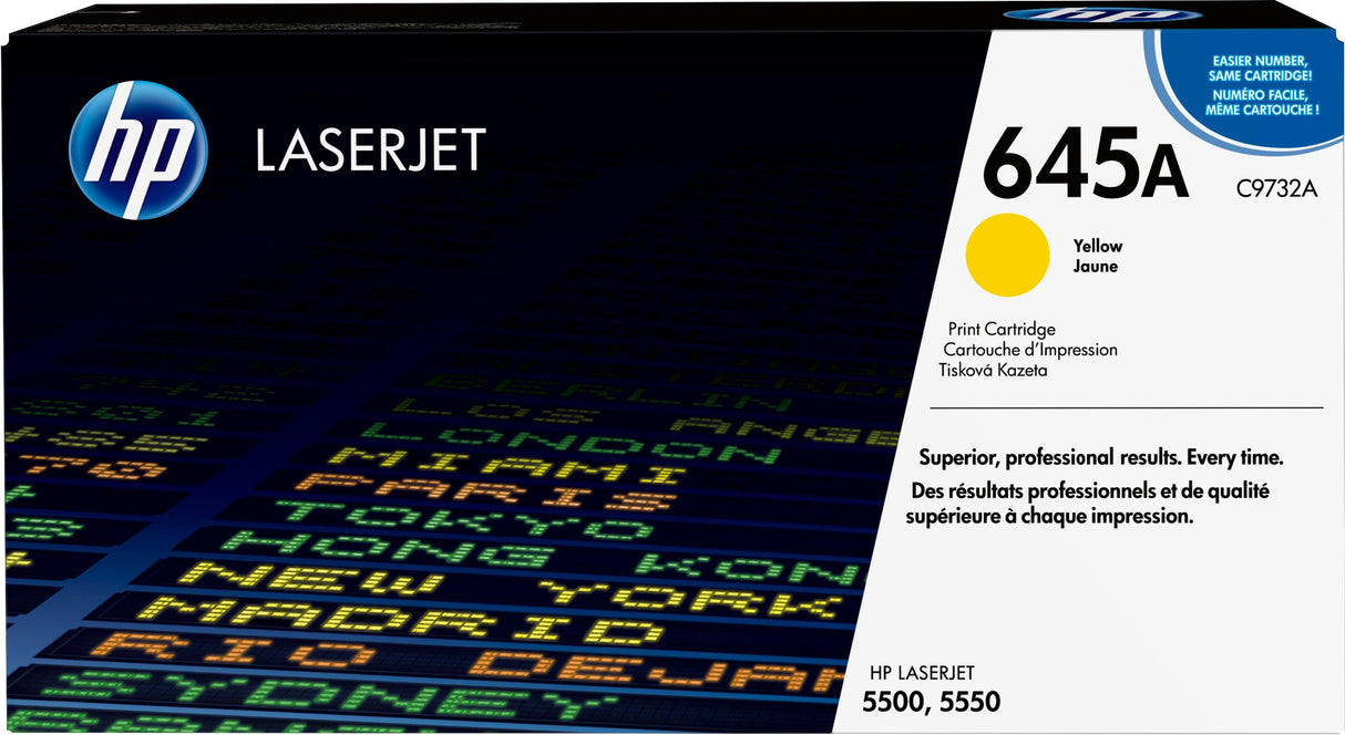 HP 645A Yellow Original LaserJet Toner Cartridge (C9732A)