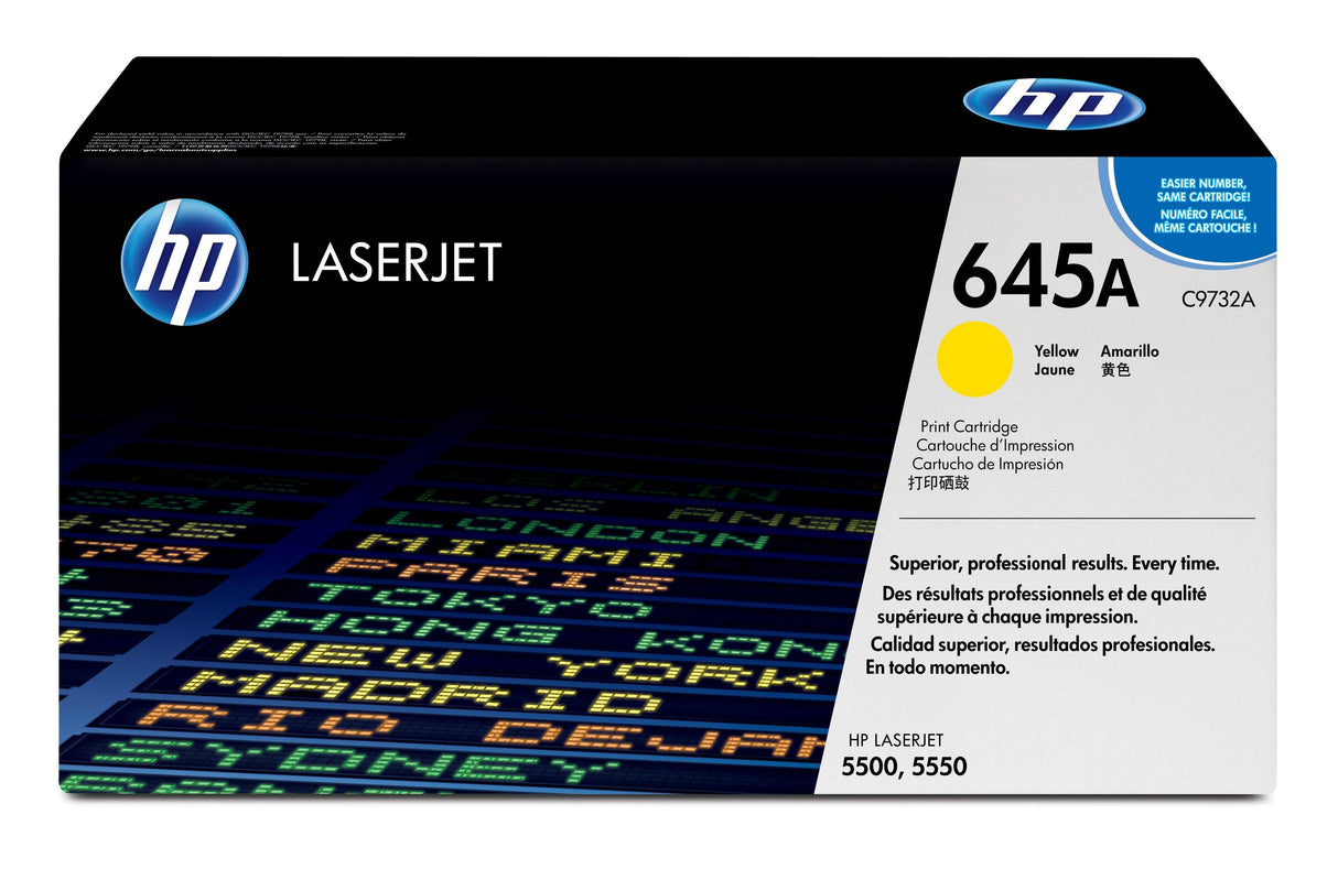 HP 645A Yellow Original LaserJet Toner Cartridge (C9732A)
