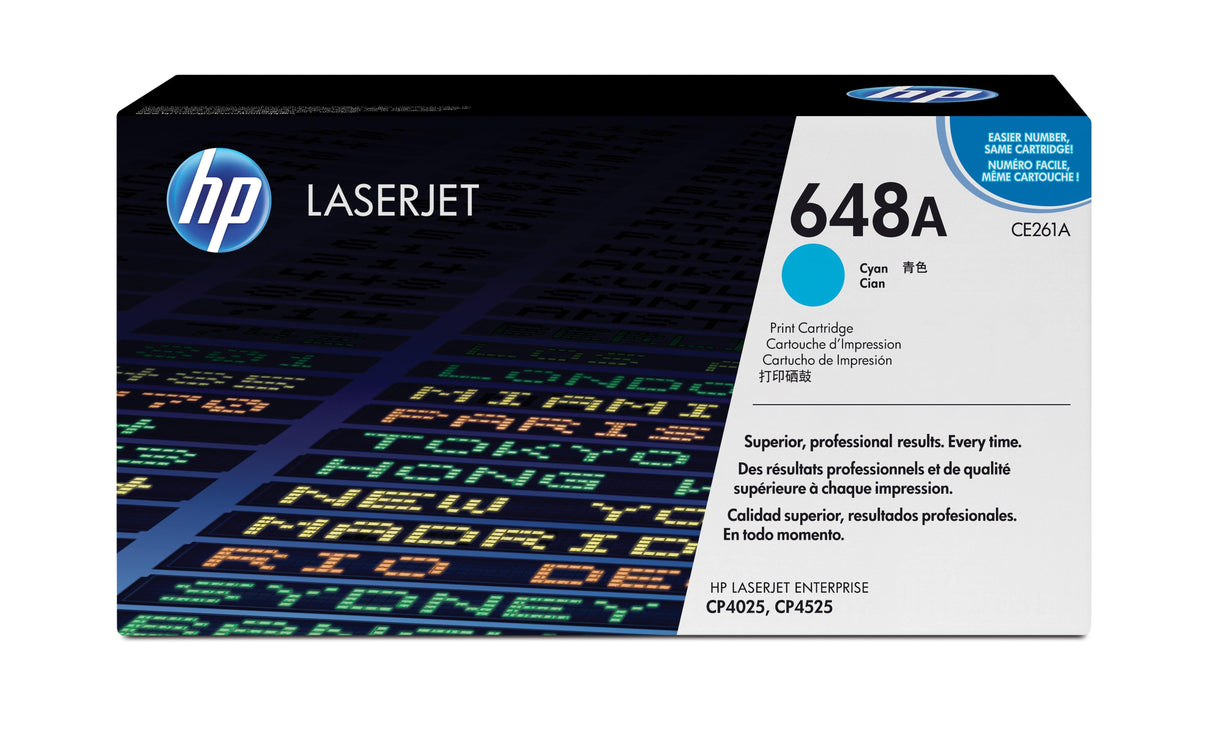 HP 648A Cyan Original LaserJet Toner Cartridge (CE261A)