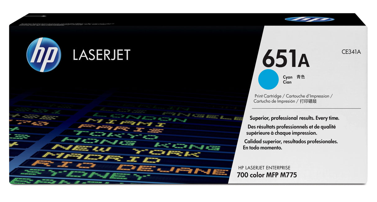 HP 651A Cyan Original LaserJet Toner Cartridge (CE341A)